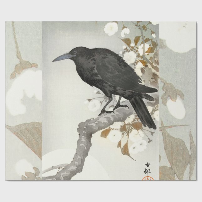 Papel De Presente Corvo Koson Japonês Pássaro Corvo (Aberto)