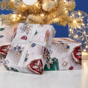 Papel De Presente Cosméticos Joia de Luxo Natal