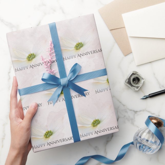 Papel De Presente Cosmos de Aniversário em Rosa Esmagada (Presentear)