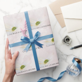 Papel De Presente Cosmos De Casamento A Rosa Esbranquiçada