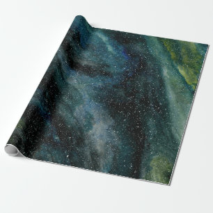 Papel De Presente Cosmos Galaxy Watercolor Fine Art Elegante 