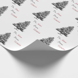 Papel De Presente Costume do pinho do Natal a e do nome