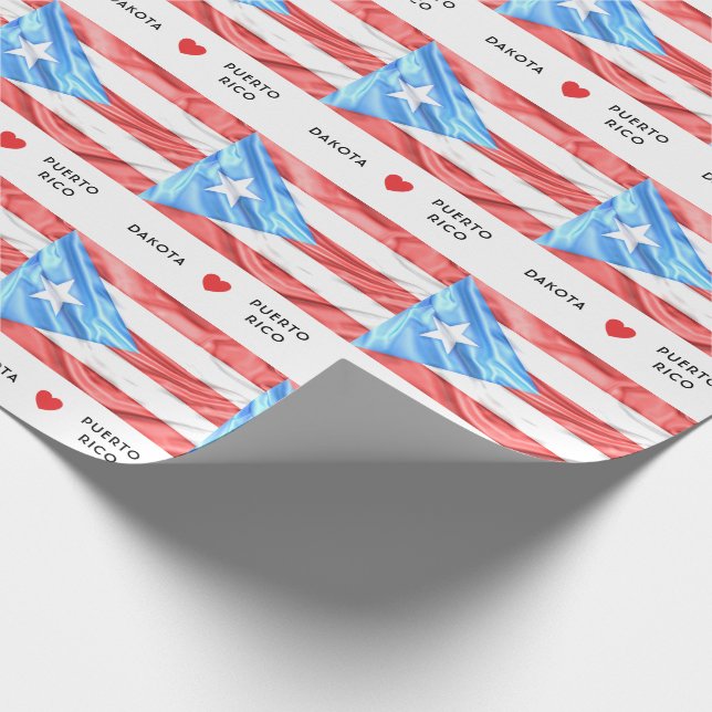 Papel De Presente Costume mim bandeira do coração de Puerto Rico (Ponta)