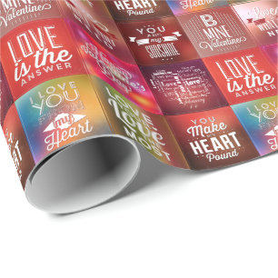 Papel De Presente Cotas de Amor Retroativo Coloridas Coleta Padrão 2