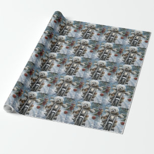 Papel De Presente Coton De Tulear Cachorro Dirigindo Motocicleta Nat