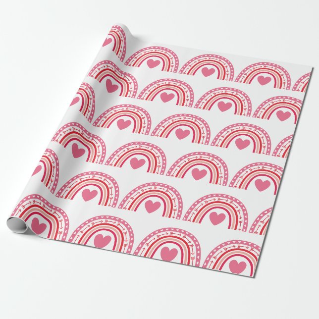 Papel De Presente Cotovelo-arco-íris, cor-de-rosa (Desenrolado)