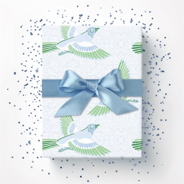 Papel De Presente Cotovia em Ardósia e Verde (Criador carregado)