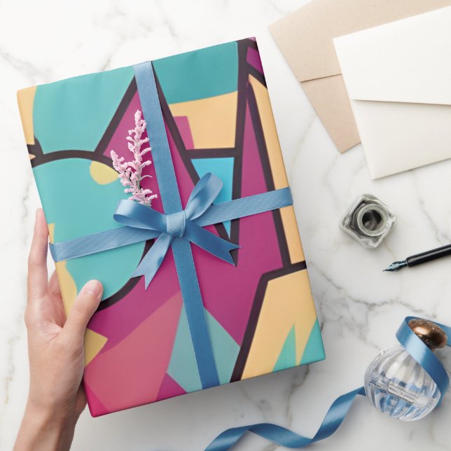 Papel De Presente Cotton Candy Abstrato Art (Presentear)