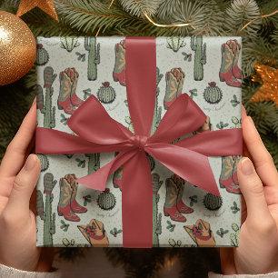 Papel De Presente Country Cowboy Howdy Natal