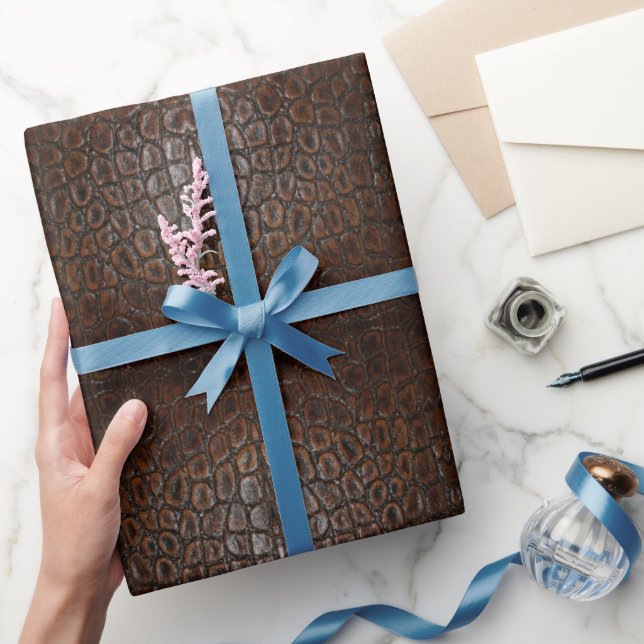 Papel De Presente couro cabeludo do crocodilo silvestre curado (Presentear)