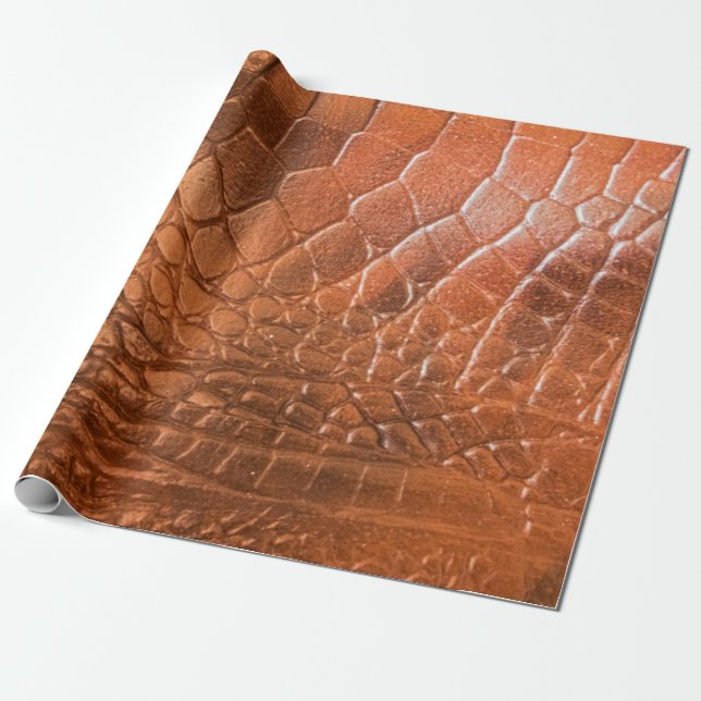 Papel De Presente Couro castanho com um padrão sob a forma de escând (Desenrolado)
