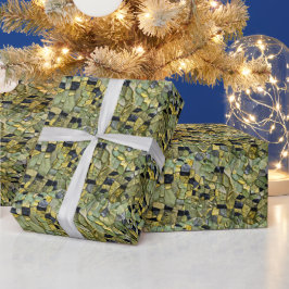 Papel De Presente Couro de Dragão Crocodilo Jacaré Amarelo Verde
