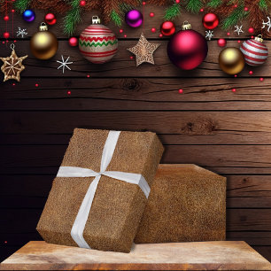 Papel De Presente Couro Falsa do Velho Mundo