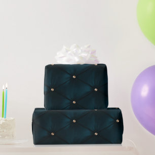 Papel De Presente Couro Verde Ouro Diamantes