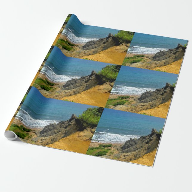 Papel De Presente Cove de Milho da Ilha de Blocos (Desenrolado)