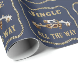 Papel De Presente Cowboy Ocidental Spurs Jingle Por Todo O Caminho