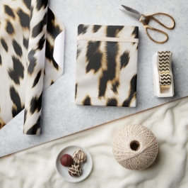 Papel De Presente Cowhide Dourada Branca Preta