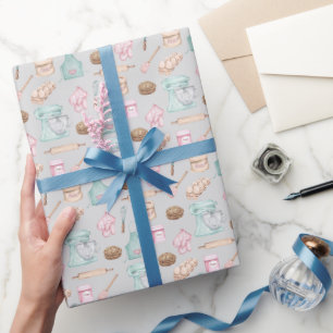 Papel De Presente Cozedura em Cinza clara