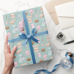 Papel De Presente Cozedura em Verde Sage