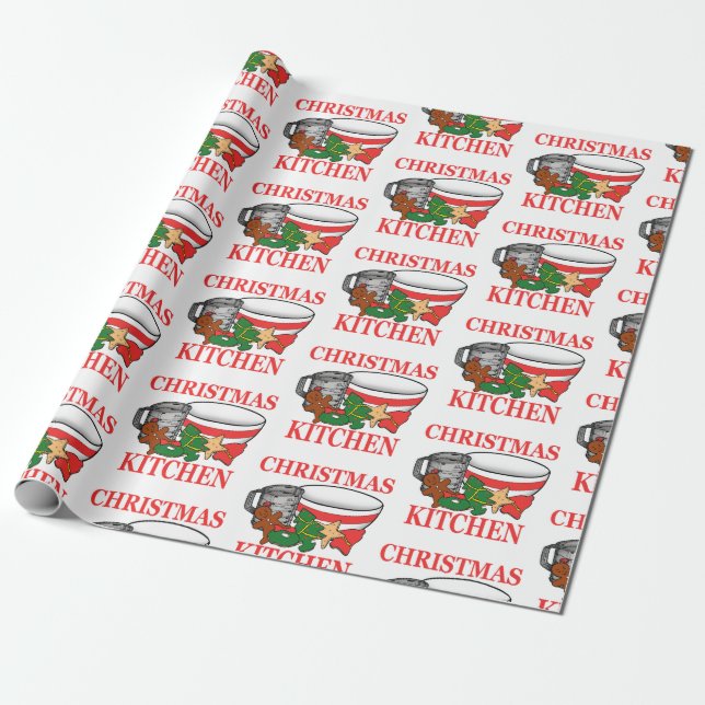 Papel De Presente Cozinha de Natal (Desenrolado)