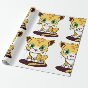 PAPEL DE PRESENTE COZINHA DE OLHOS VERDES ESPONTADA EM UMA MAT DE MA