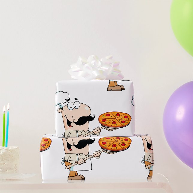 Papel De Presente Cozinheiro de Pizza (Criador carregado)