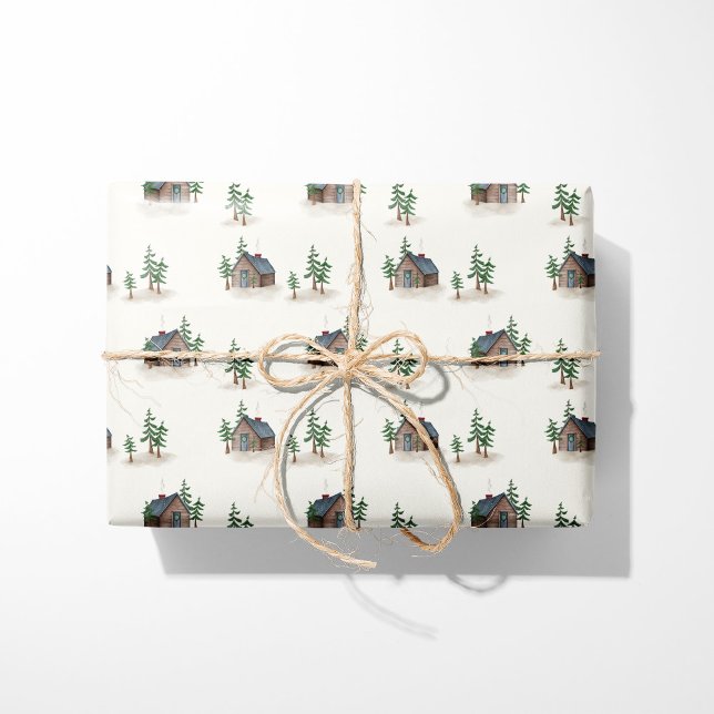 Papel De Presente Cozy Cabin In The Woods (Criador carregado)