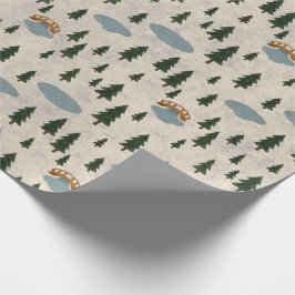 Papel De Presente Cozy Forest Village Wrapping Paper