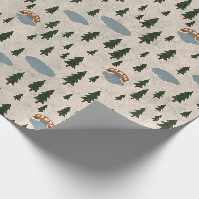 Papel De Presente Cozy Forest Village Wrapping Paper (Ponta)