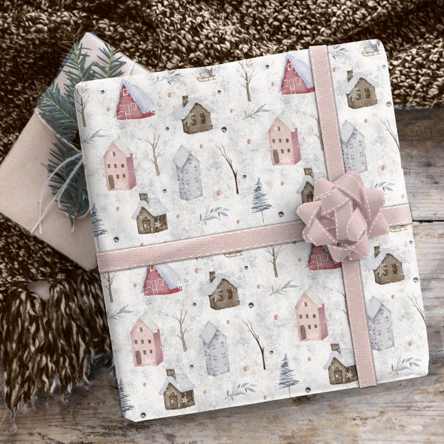 Papel De Presente Cozy Home Christmas Pink ID985 (Criador carregado)