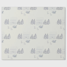 Papel De Presente Cozy New England Christmas Home