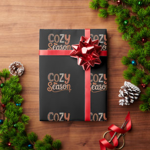 Papel De Presente Cozy Season Retro Fall Get Cozy Ação de Graças