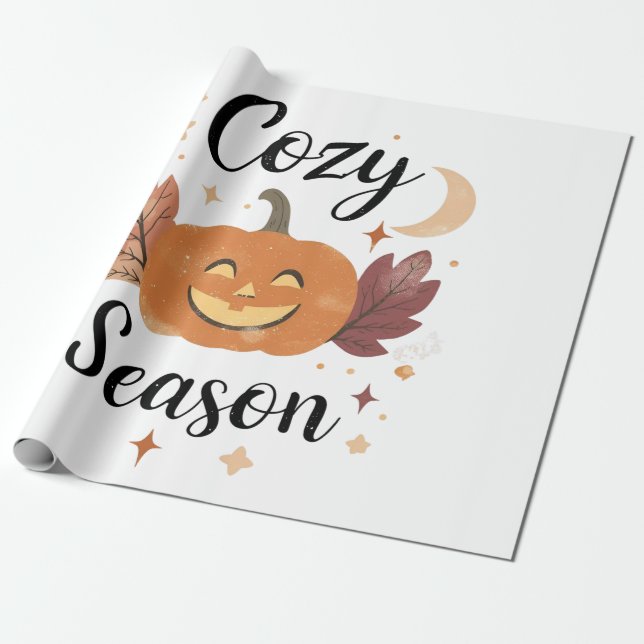 Papel De Presente Cozy Spooky Season (Desenrolado)