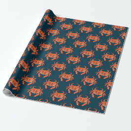 Papel De Presente Crabs Seaside Pattern