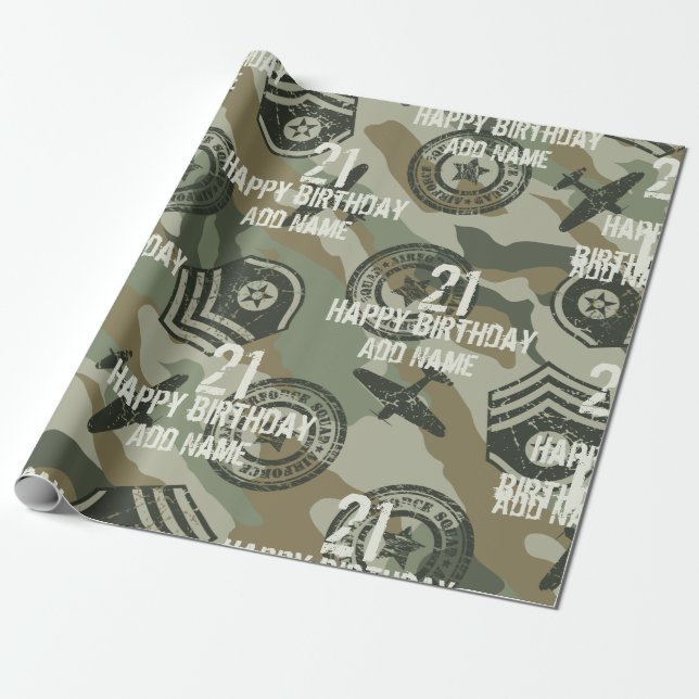 Papel De Presente Crachás militares (Desenrolado)
