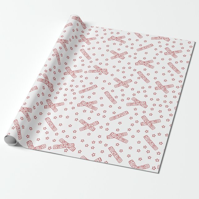 Papel De Presente Crackers Red Toile de Natal (Desenrolado)