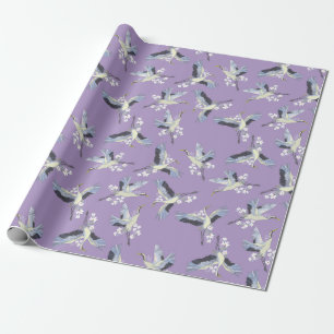 Papel De Presente Crane Kimono Art Roxo
