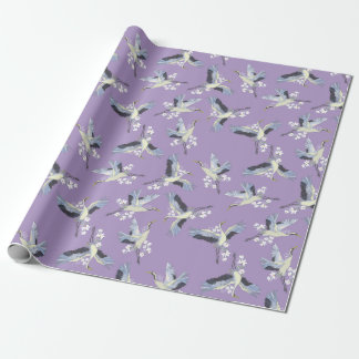 Papel De Presente Crane Kimono Art Roxo