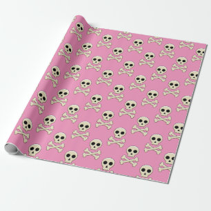 Papel De Presente Crânio com Ossos