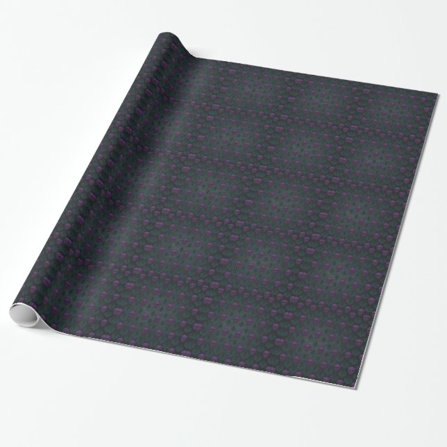 PAPEL DE PRESENTE CRÂNIO DAMASK AZUL-VERDE ROXO (Desenrolado)