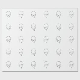 Papel De Presente Crânio Derretido Personalizável em Contorno