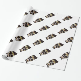 Papel De Presente Crânio do Dia dos Mortos Hipster