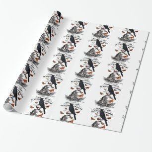 Papel De Presente crânio e corvo de halloween
