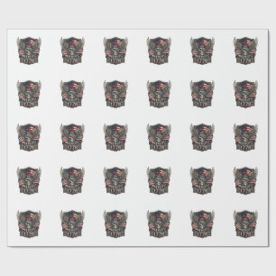 Papel De Presente Crânio Liberdade Cibernética Patriótica Futuro Cyb