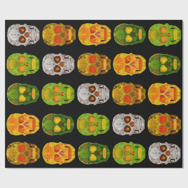 Papel De Presente Crânios da folha de Aspen (Aberto)