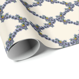 Papel De Presente Cream bird and flower trellis wrapping paper