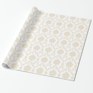 Papel De Presente Cream Damask