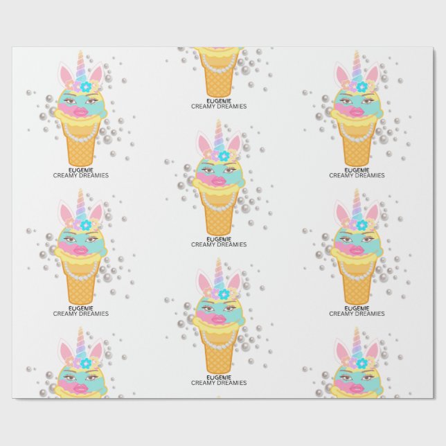 Papel De Presente Creamy Dreamies Birthday Wrapping Paper (Aberto)