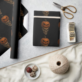 Papel De Presente Creepto Realista do Halloween Pumpkin Sticker
