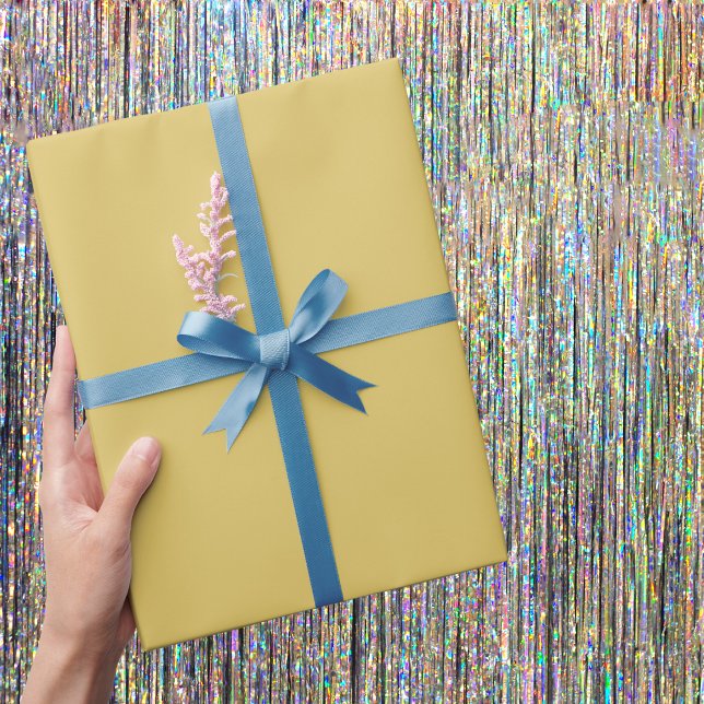 Papel De Presente Creme Cor Sólida Dourada (Criador carregado)